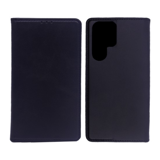 LEATHER FLIP COVER WITH INTERNAL POCKET FOR SAMSUNG GALAXY S24 ULTRA BLACK